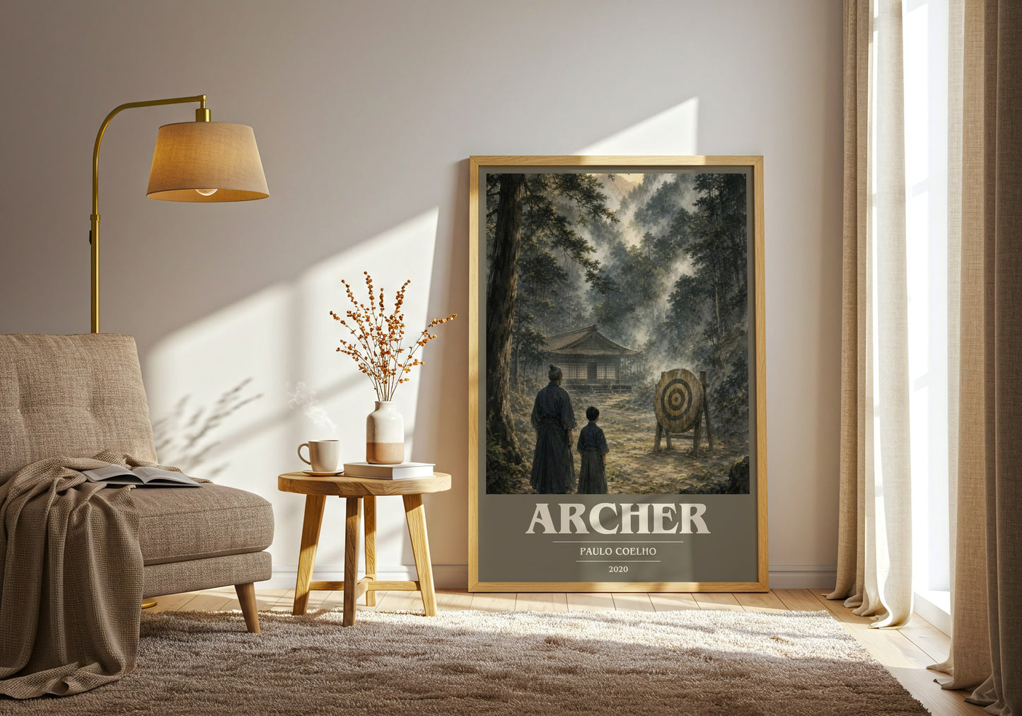 Archer book cover print on bookshelf – Paulo Coelho fan gift