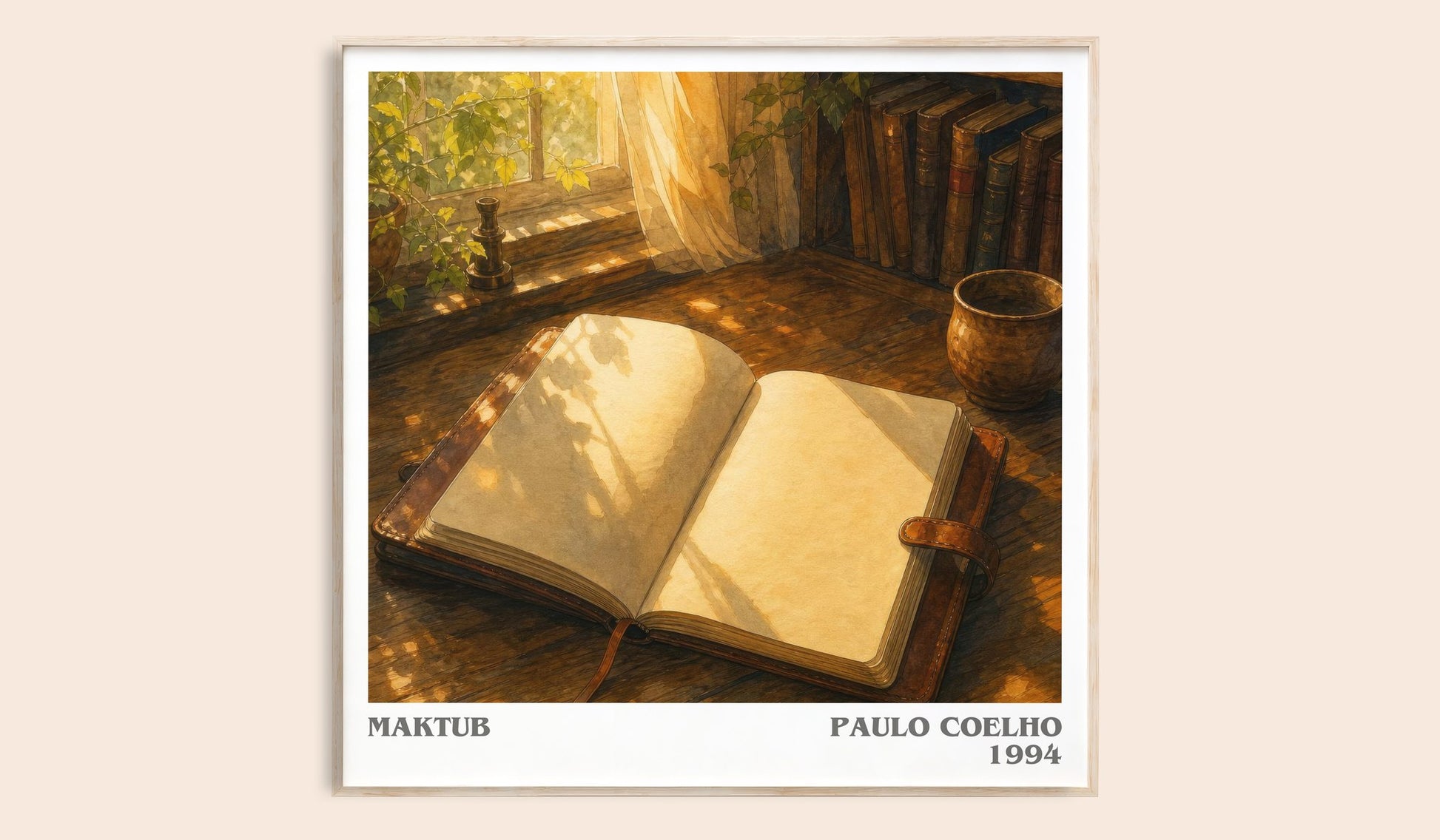 Maktub literary book poster by Paulo Coelho – framed literary art print