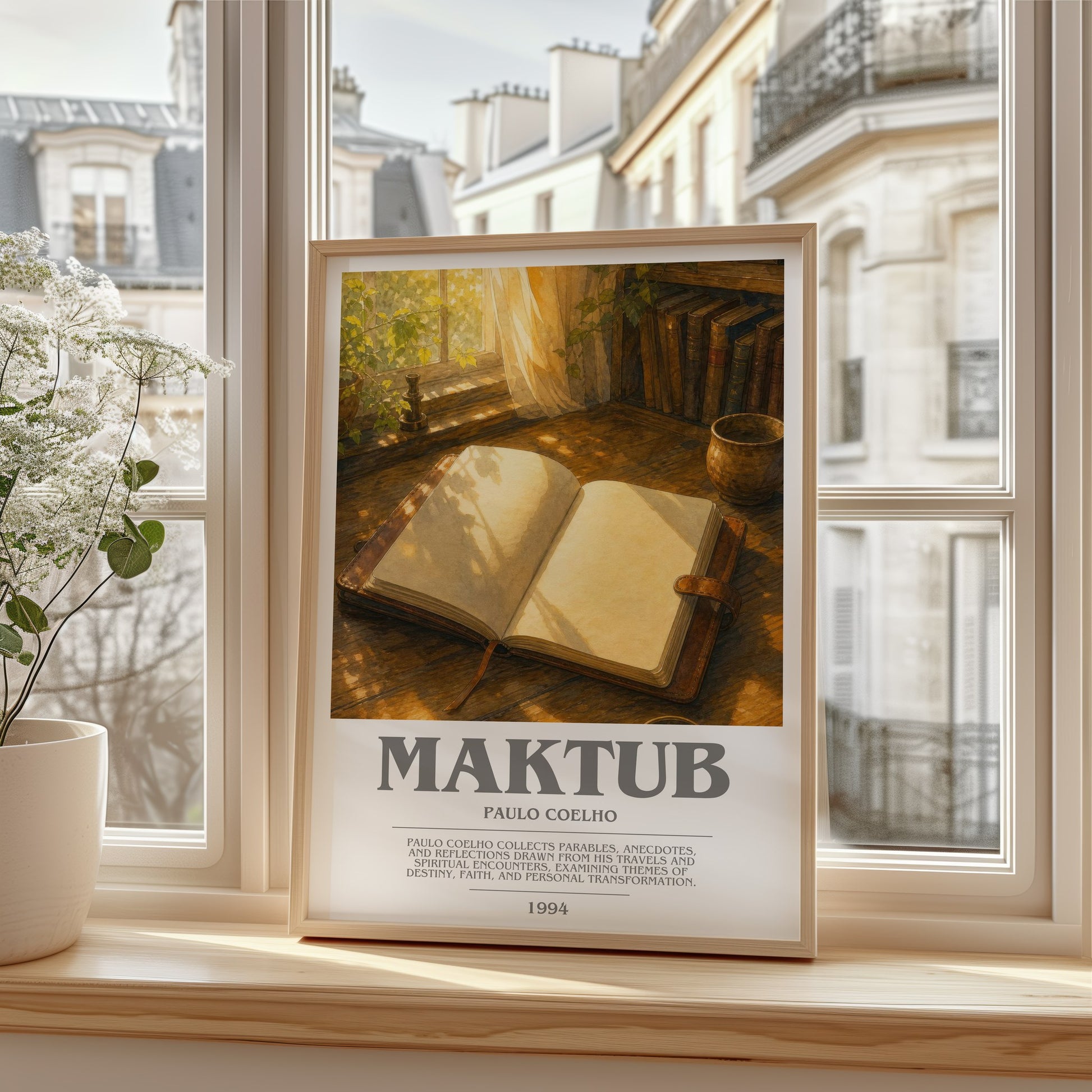 Maktub bookish poster colour and style options – Paulo Coelho book art