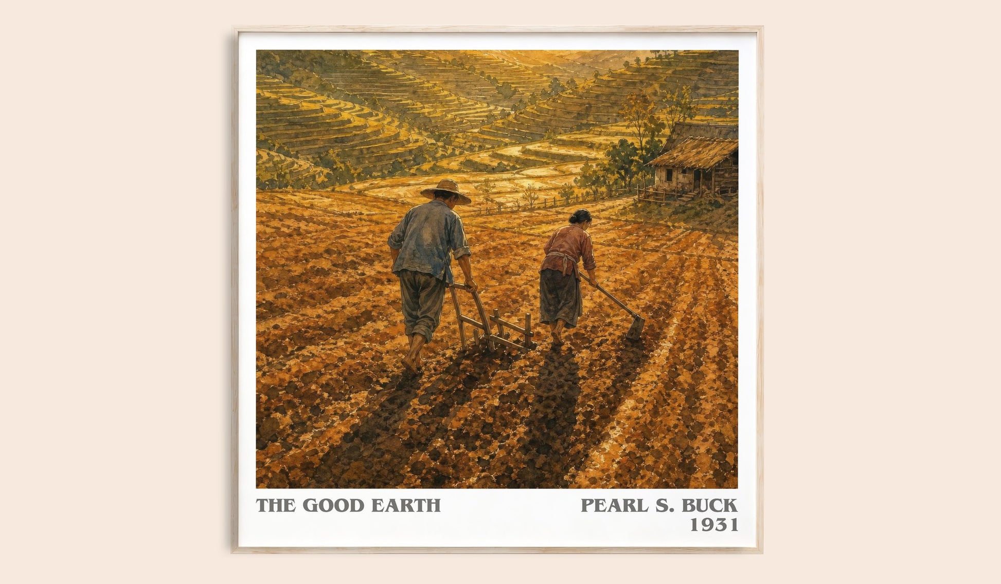 The Good Earth literary book poster by Pearl S. Buck – framed literary art print