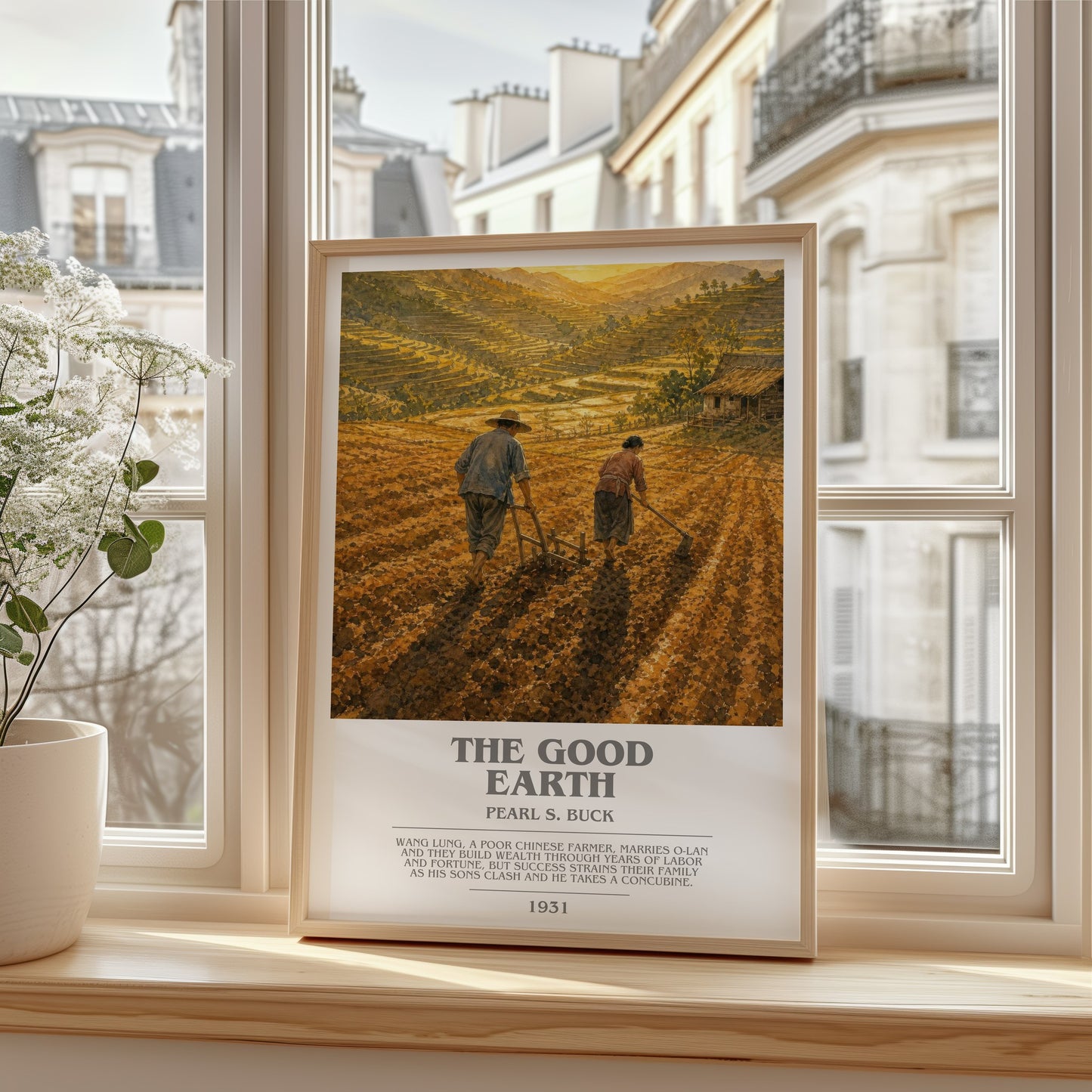 The Good Earth bookish poster colour and style options – Pearl S. Buck book art