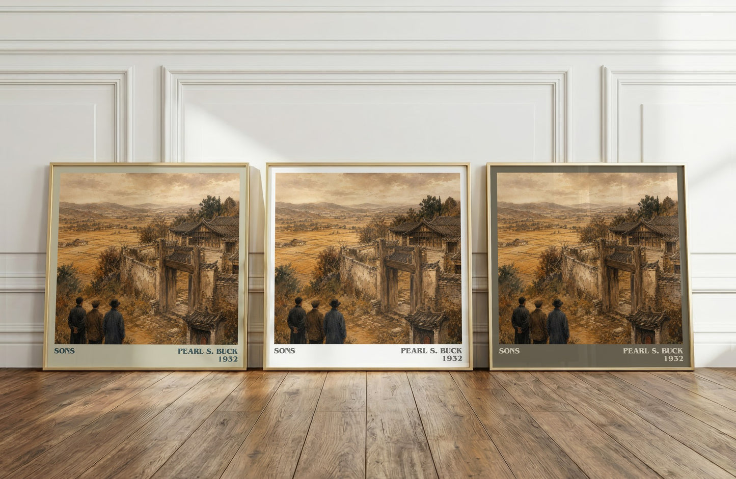 Sons literary art print colour and style options – Pearl S. Buck book art