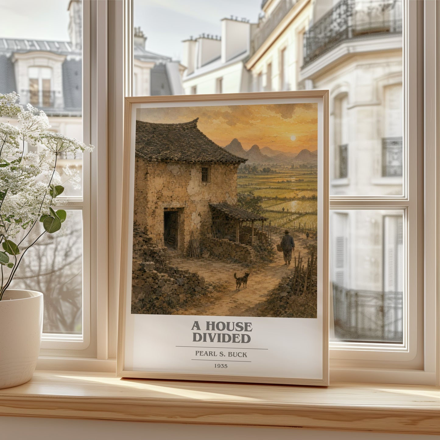 A House Divided book cover poster colour and style options – Pearl S. Buck book art