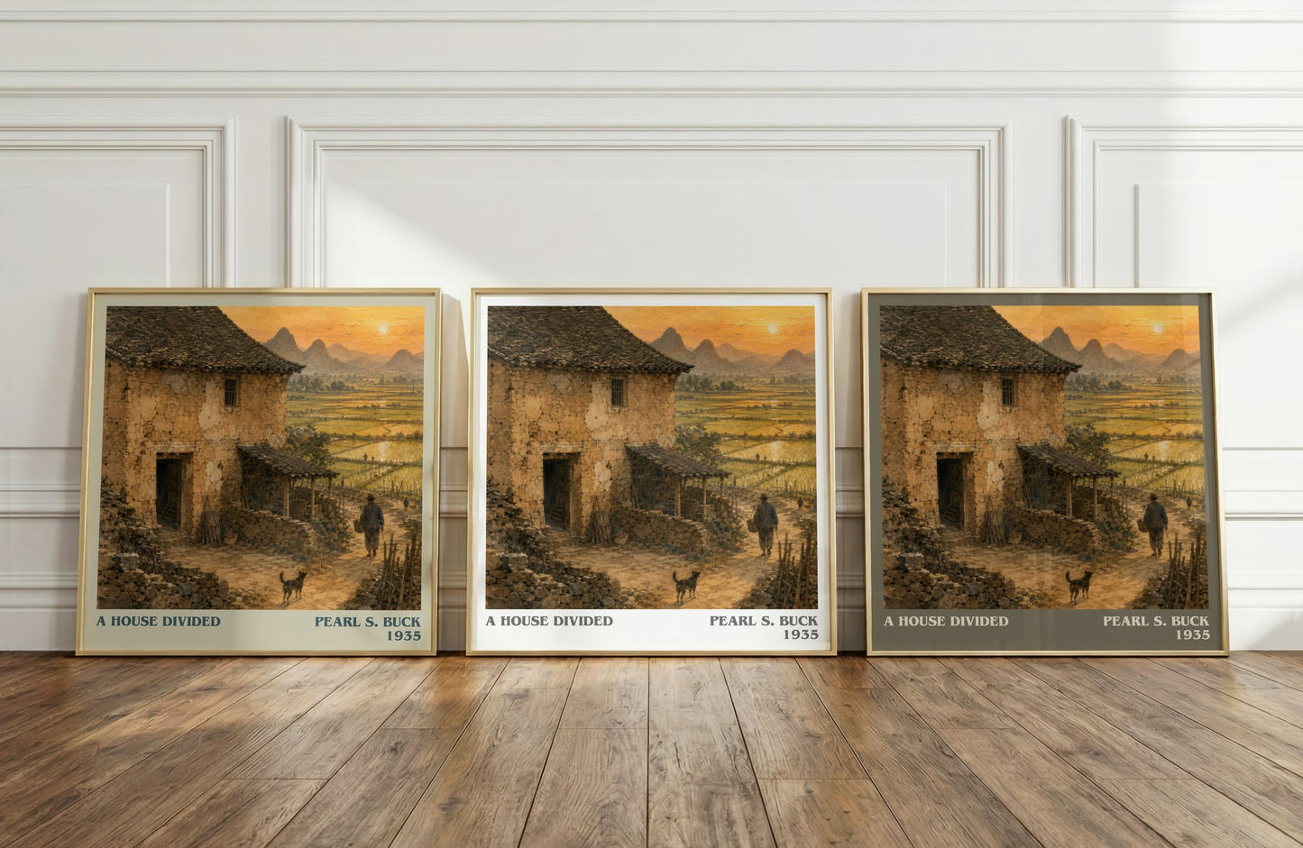 A House Divided literary art print colour and style options – Pearl S. Buck book art