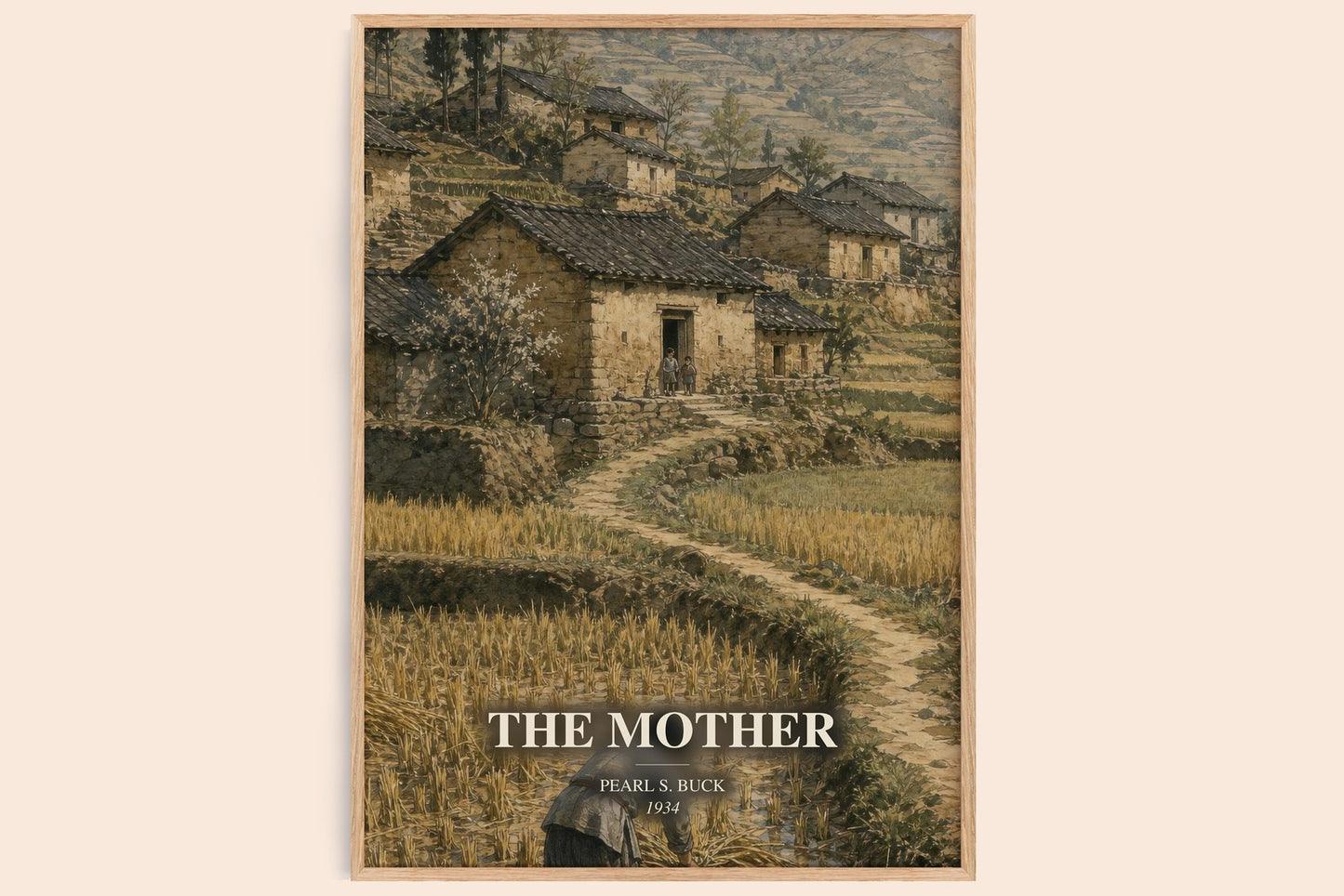 The Mother watercolour book poster by Pearl S. Buck – framed literary art print