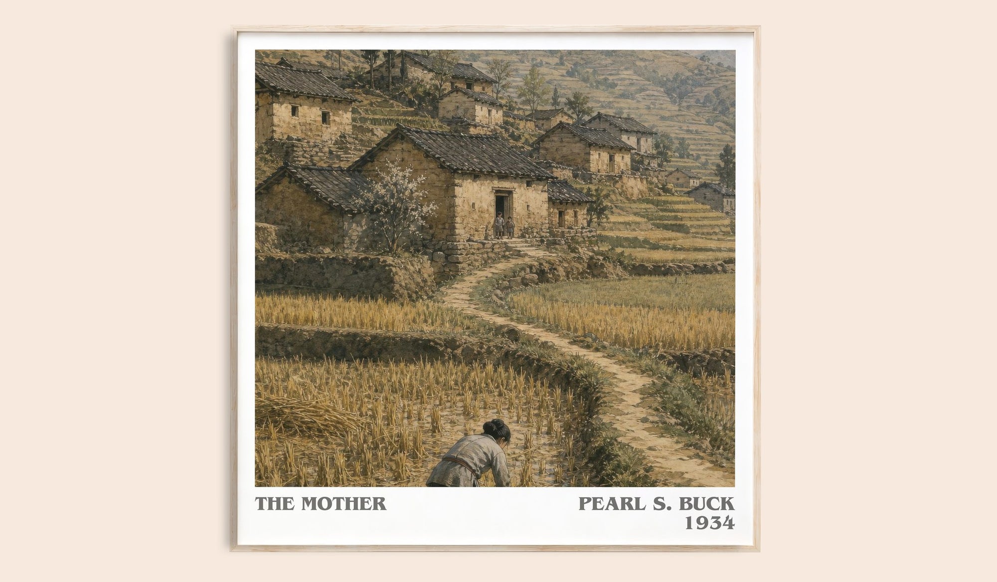 The Mother literary book poster by Pearl S. Buck – framed literary art print