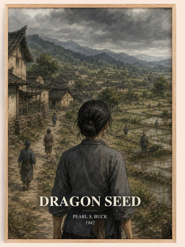 Dragon Seed Book Watercolour Illustration by Pearl S. Buck