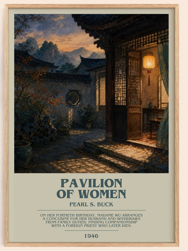 Pavilion Of Women bookish book poster by Pearl S. Buck – framed literary art print