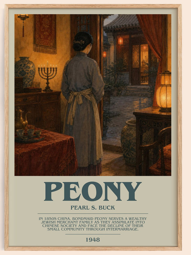 Peony Bookish Wall Art by Pearl S. Buck