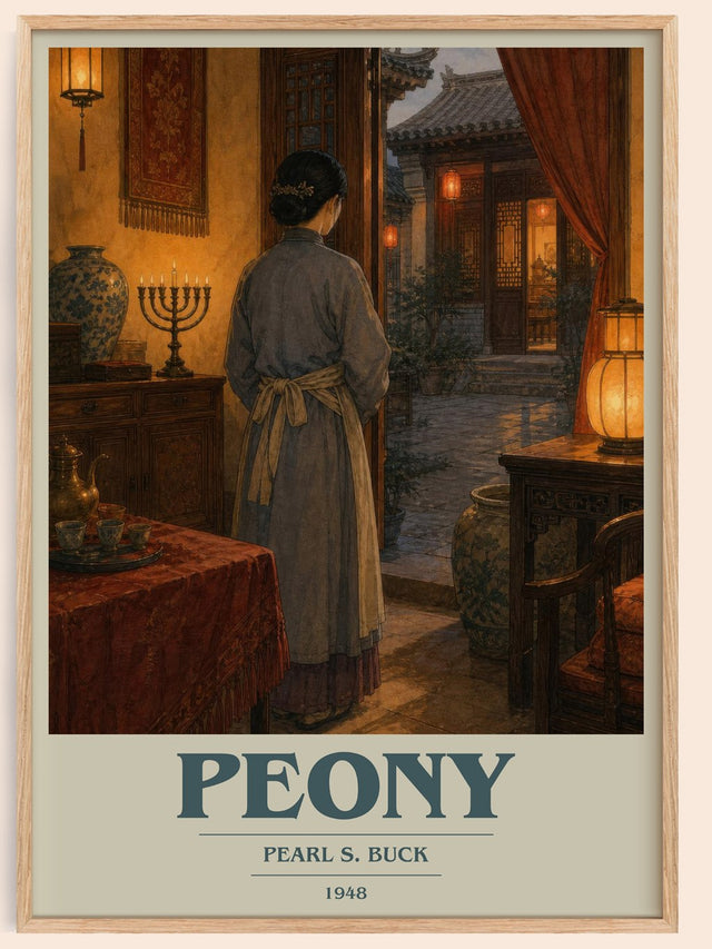 Peony Book Cover Poster by Pearl S. Buck