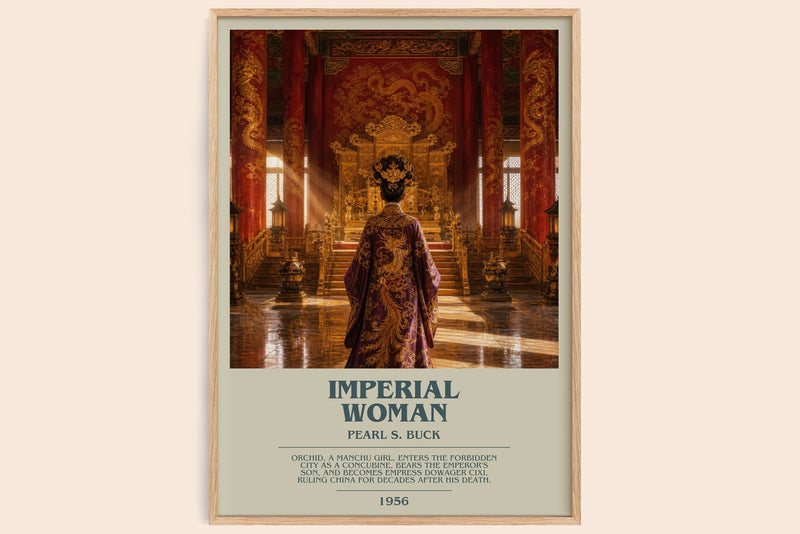 Imperial Woman bookish book poster by Pearl S. Buck – framed literary art print
