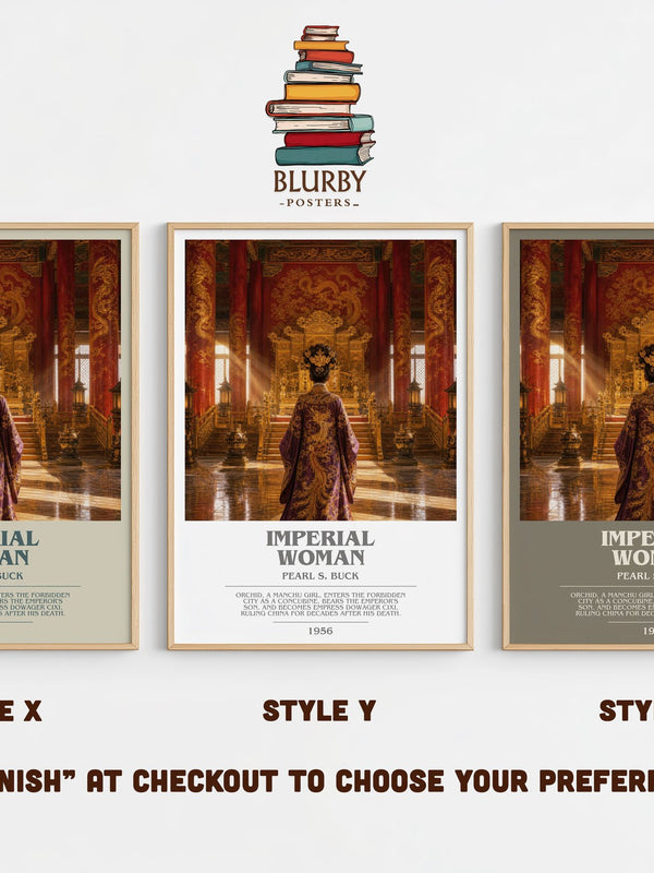 Imperial Woman bookish print in frame leaning in hallway – historical fiction wall art