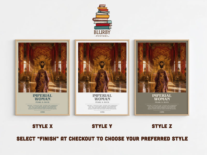Imperial Woman bookish print in frame leaning in hallway – historical fiction wall art