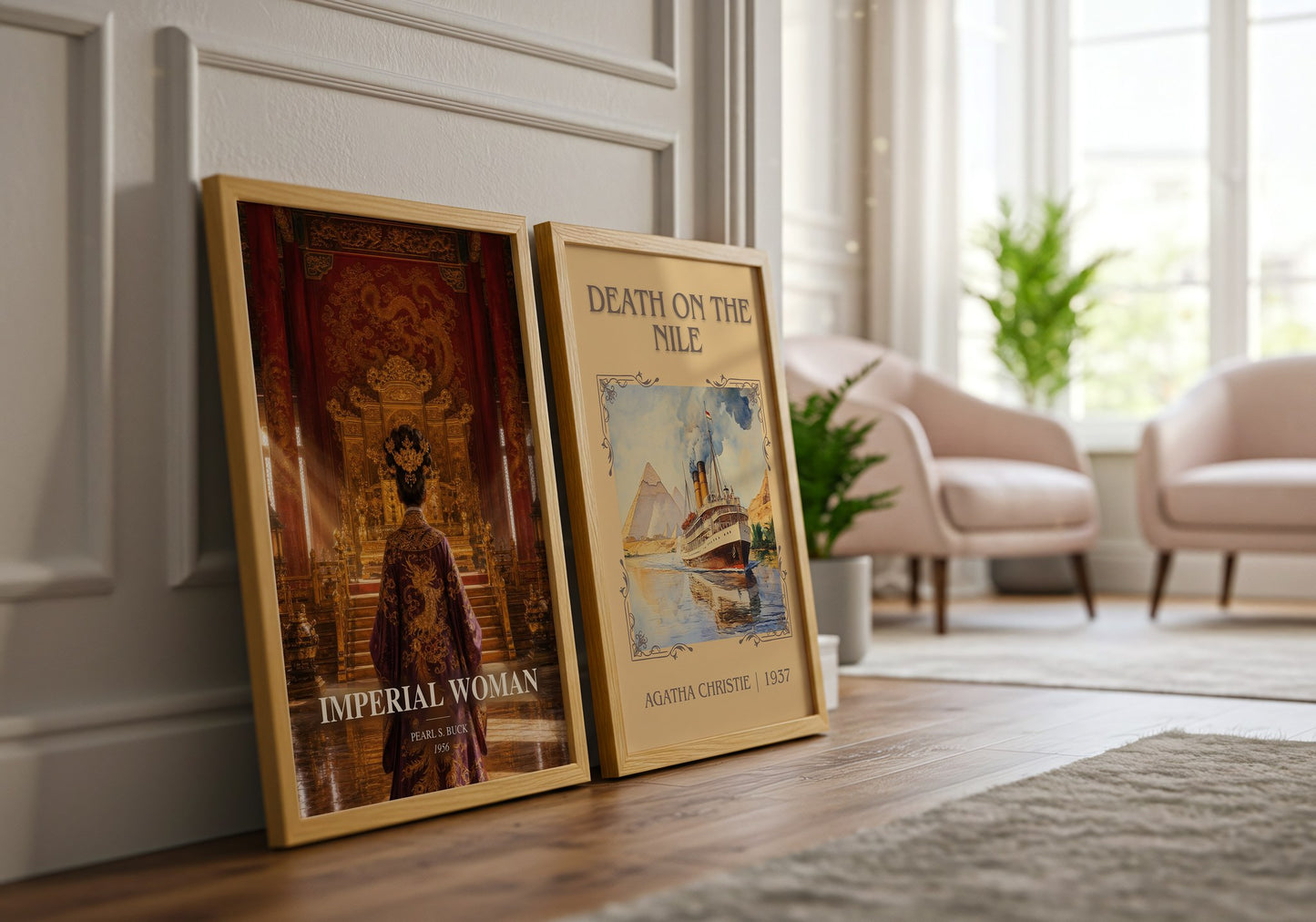 Imperial Woman watercolour print framed by window – literary home decor