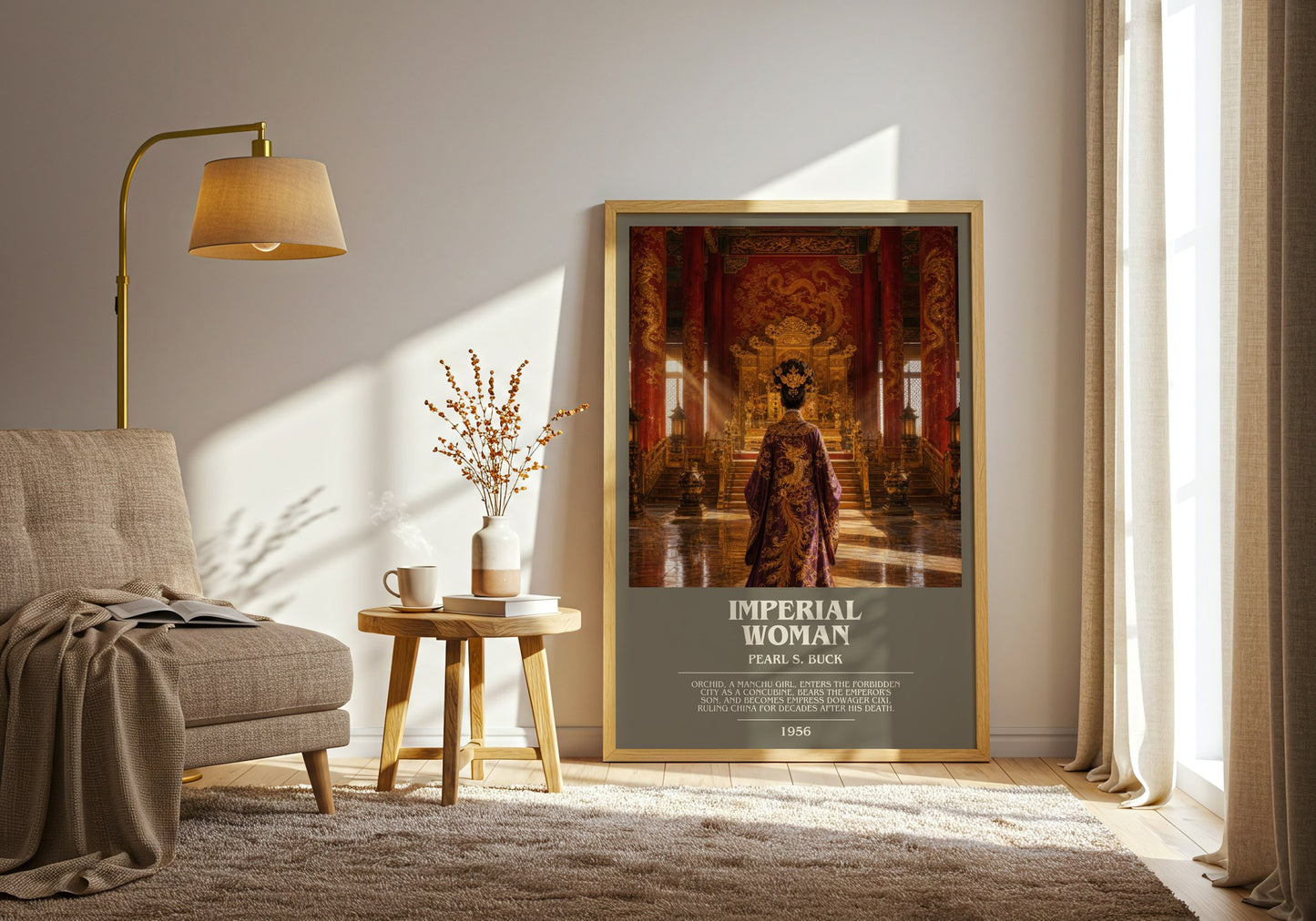 Imperial Woman bookish print on bookshelf – Pearl S. Buck fan gift