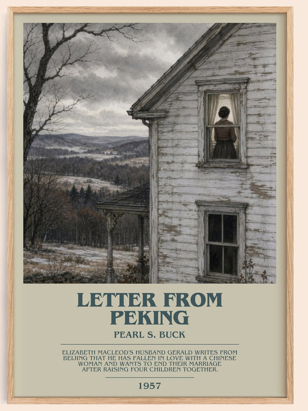 Letter From Peking bookish book poster by Pearl S. Buck – framed literary art print