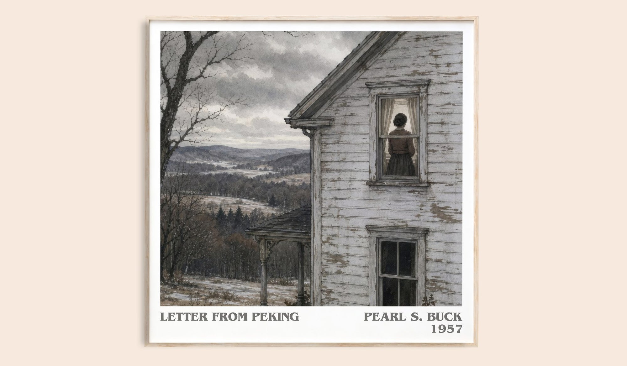 Letter From Peking literary book poster by Pearl S. Buck – framed literary art print