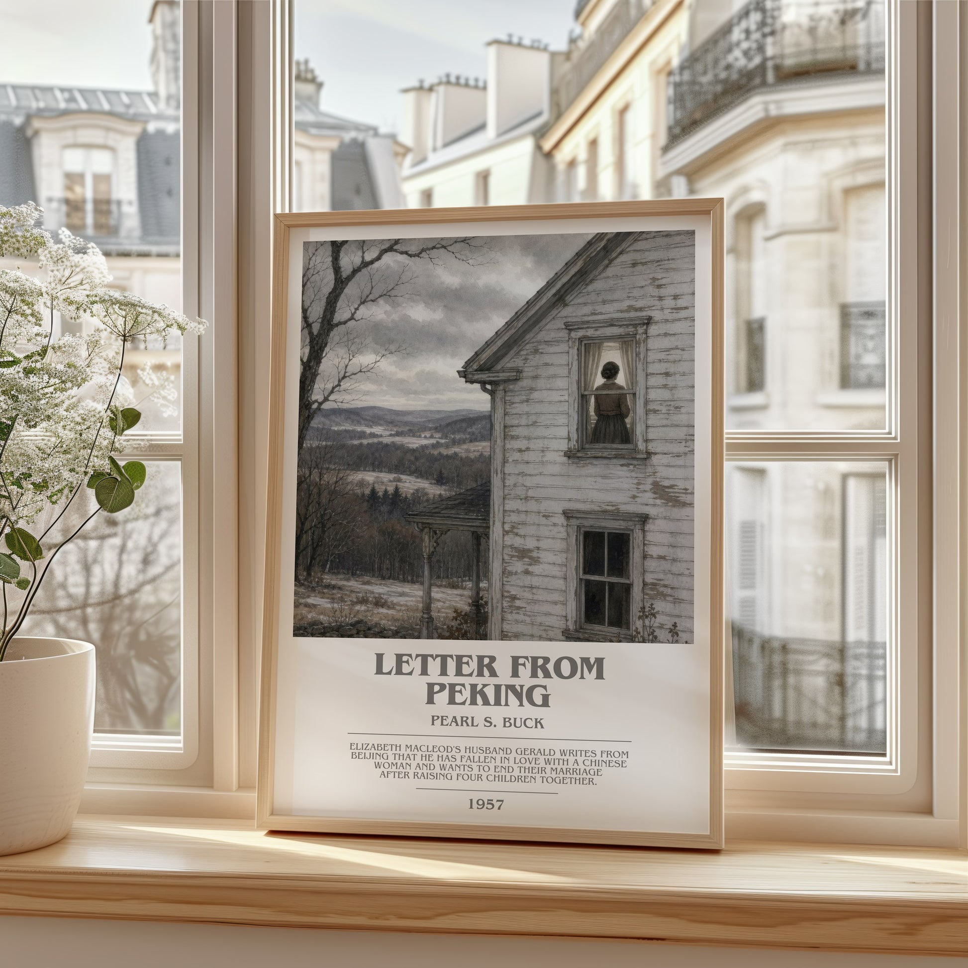 Letter From Peking bookish poster colour and style options – Pearl S. Buck book art