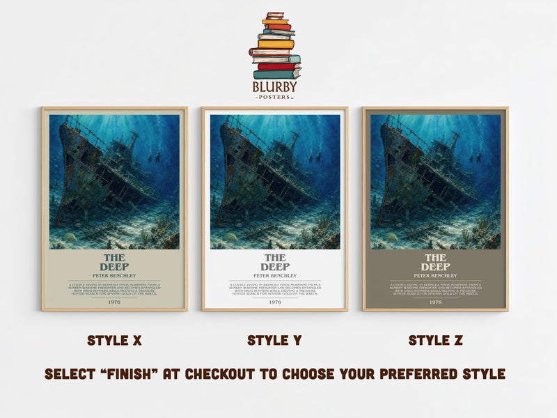 The Deep bookish print in frame leaning in hallway – thriller wall art
