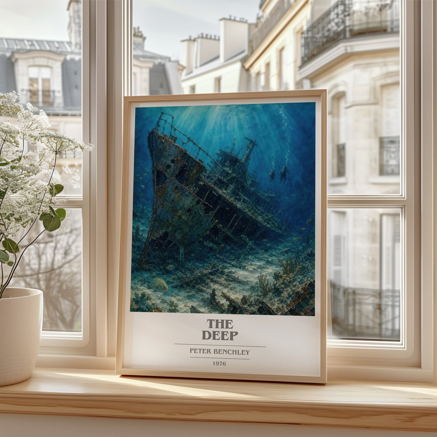 The Deep book cover poster colour and style options – Peter Benchley book art