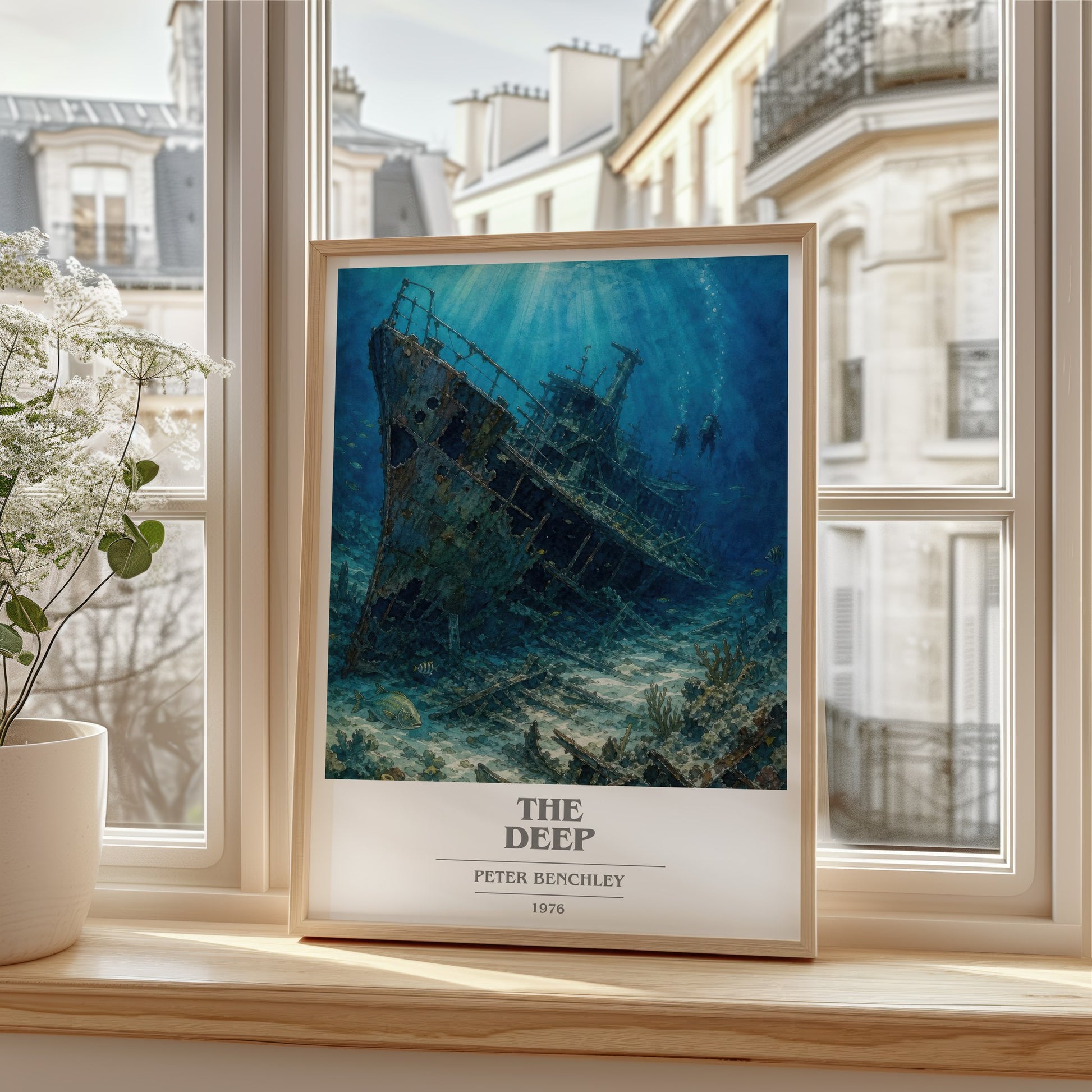 The Deep book cover poster colour and style options – Peter Benchley book art