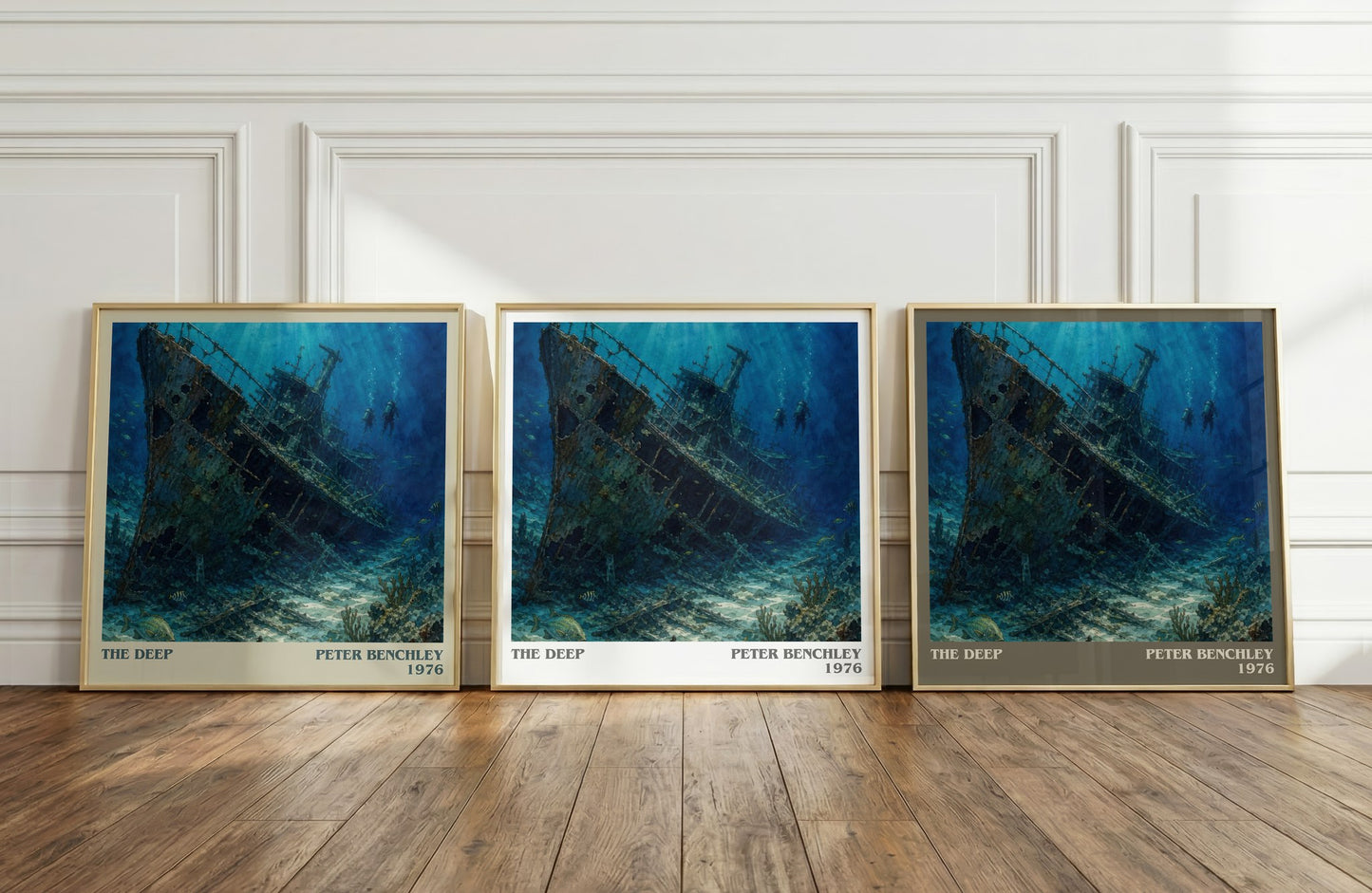 The Deep literary art print colour and style options – Peter Benchley book art