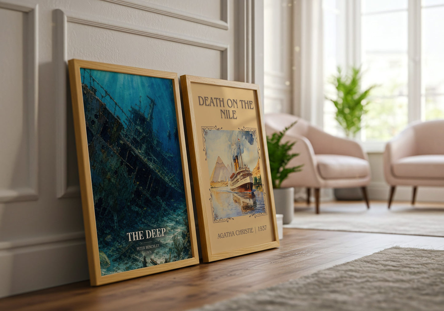 The Deep watercolour print framed by window – literary home decor