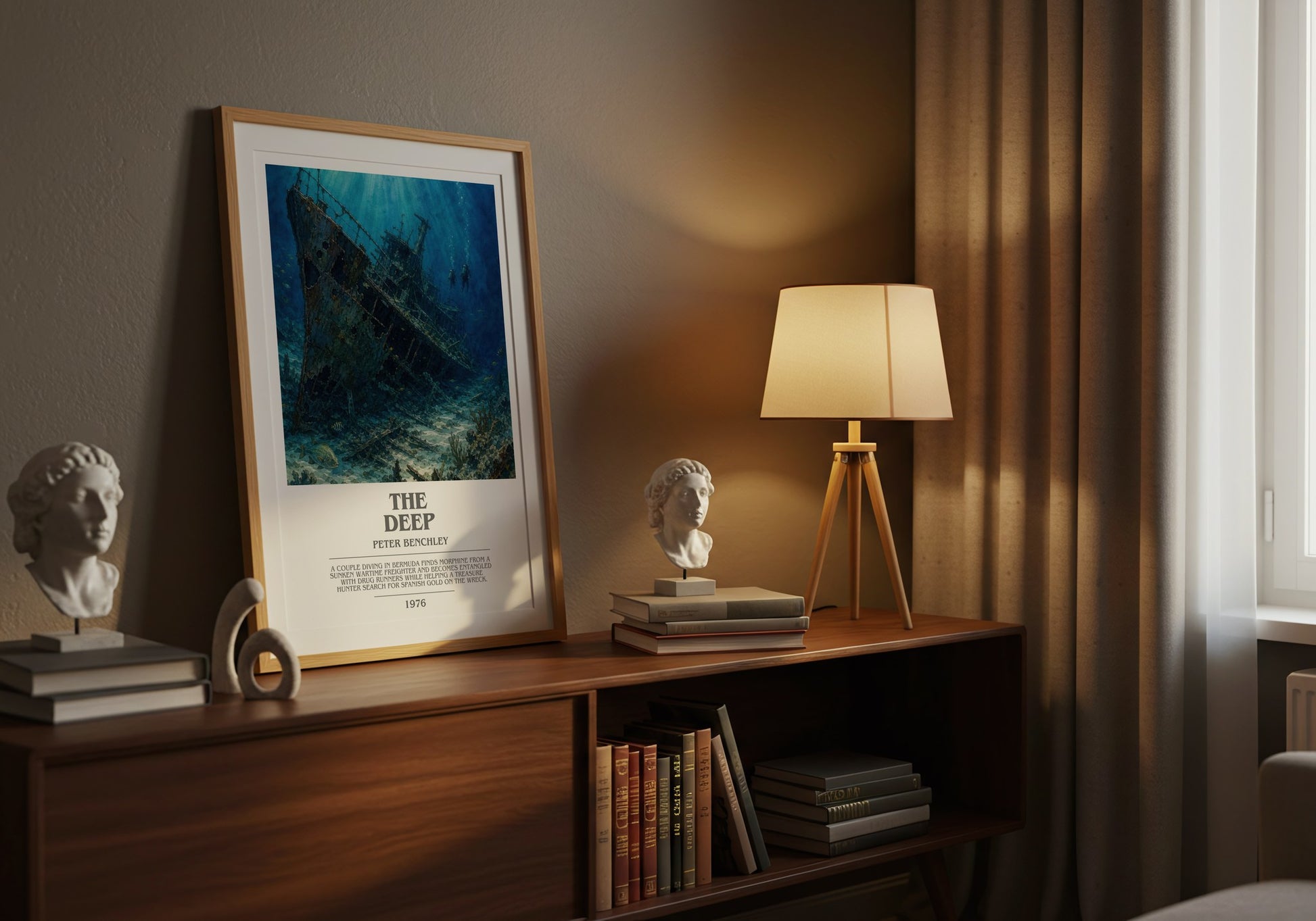 The Deep bookish book poster framed on wall – thriller wall art