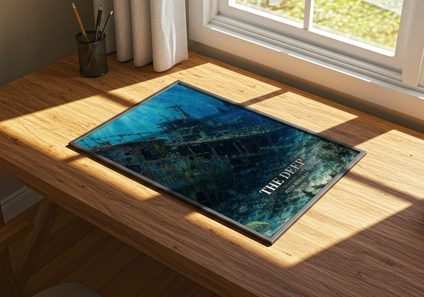 The Deep watercolour book poster framed on wall – thriller wall art