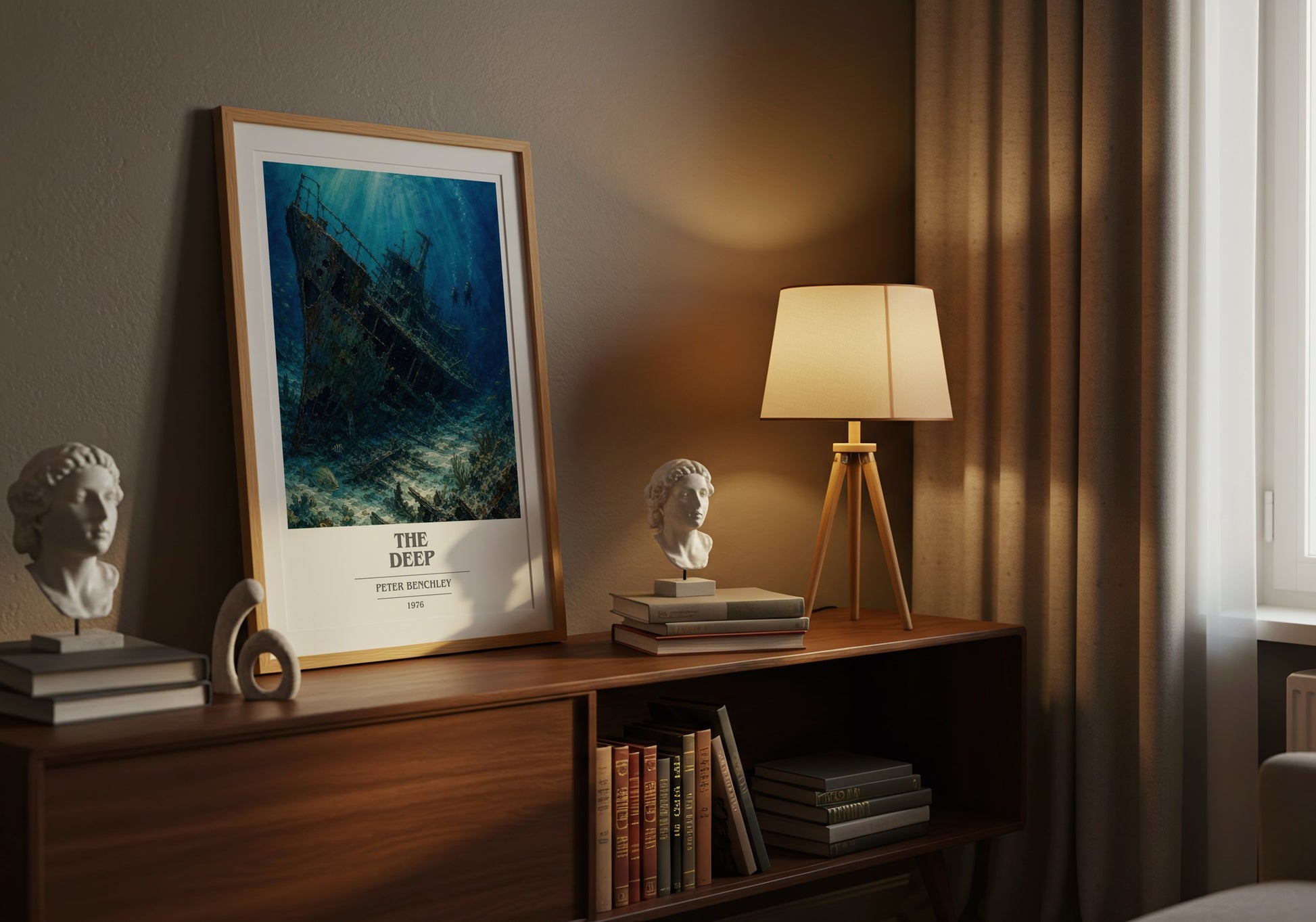 The Deep book cover book poster framed on wall – thriller wall art
