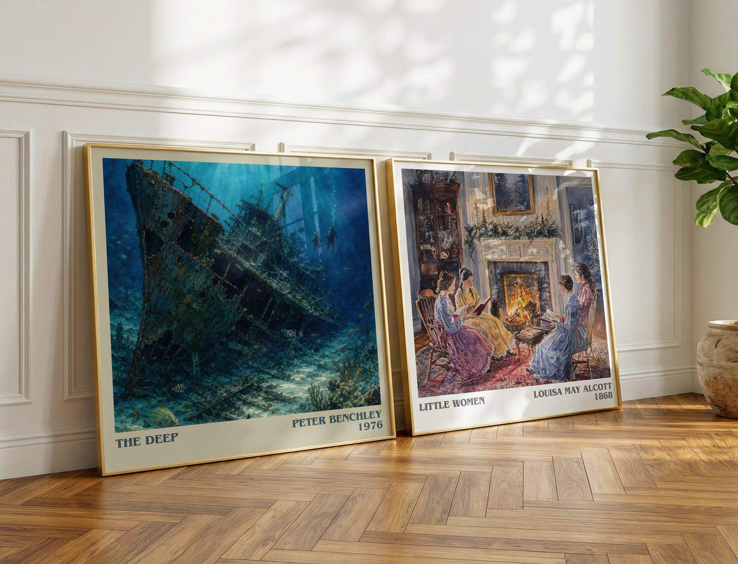 The Deep literary print on bookshelf – Peter Benchley fan gift