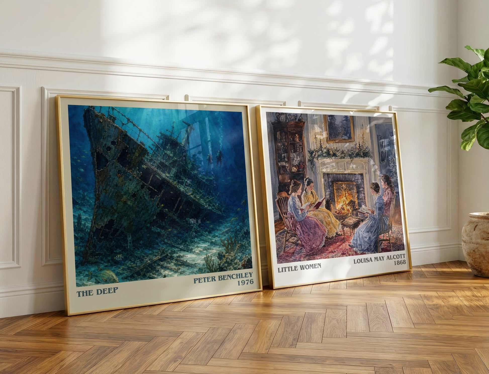 The Deep literary print on bookshelf – Peter Benchley fan gift