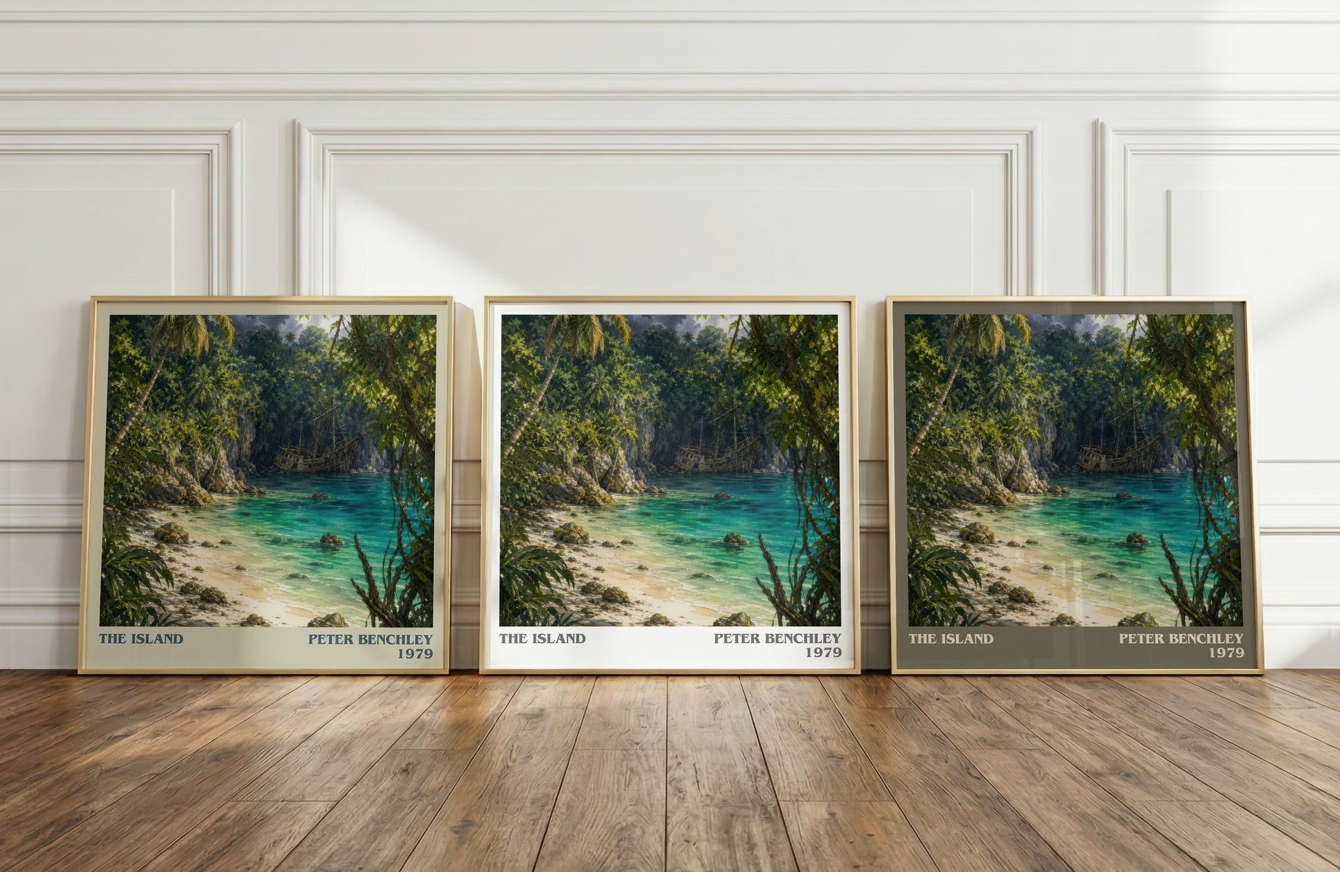 The Island literary art print colour and style options – Peter Benchley book art