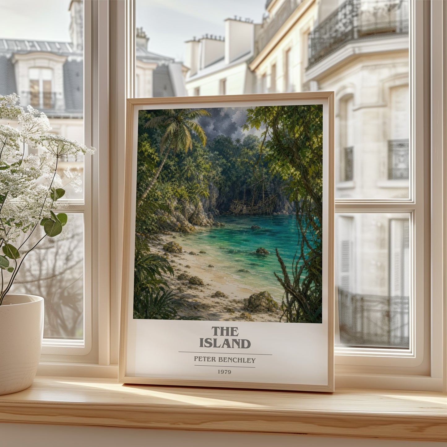 The Island book cover poster colour and style options – Peter Benchley book art