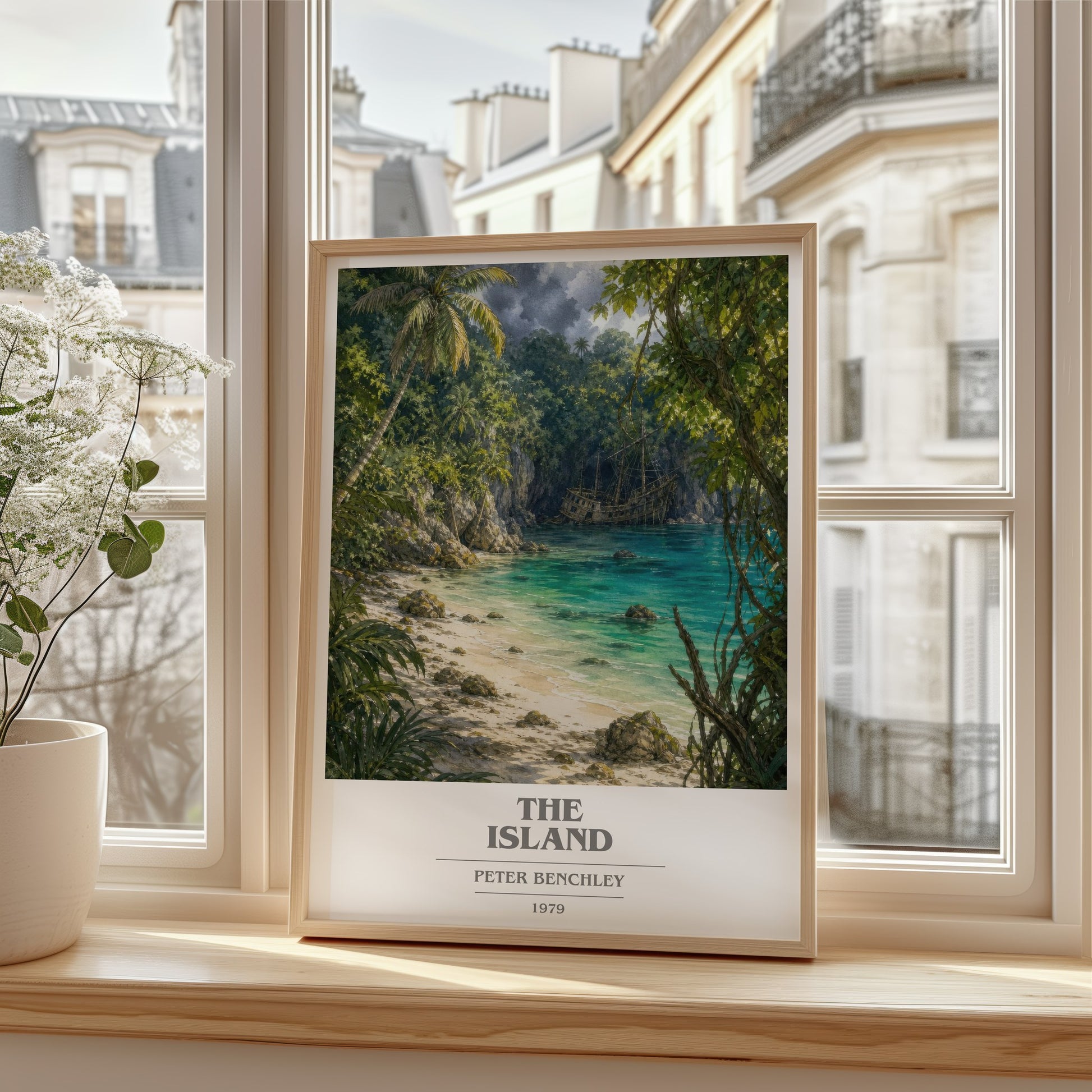 The Island book cover poster colour and style options – Peter Benchley book art
