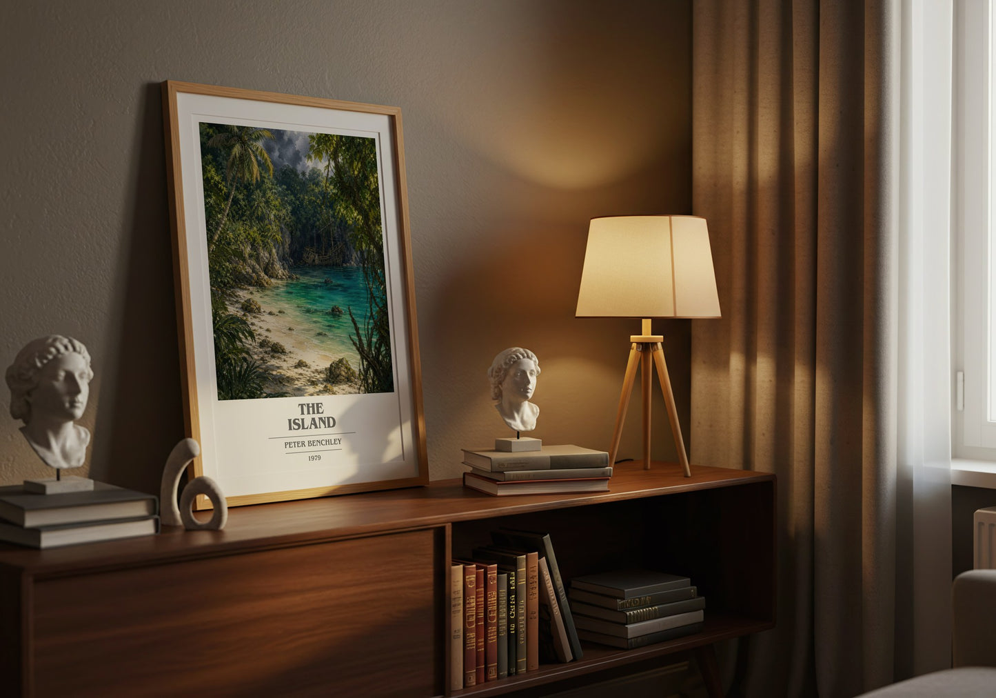 The Island book cover book poster framed on wall – thriller wall art