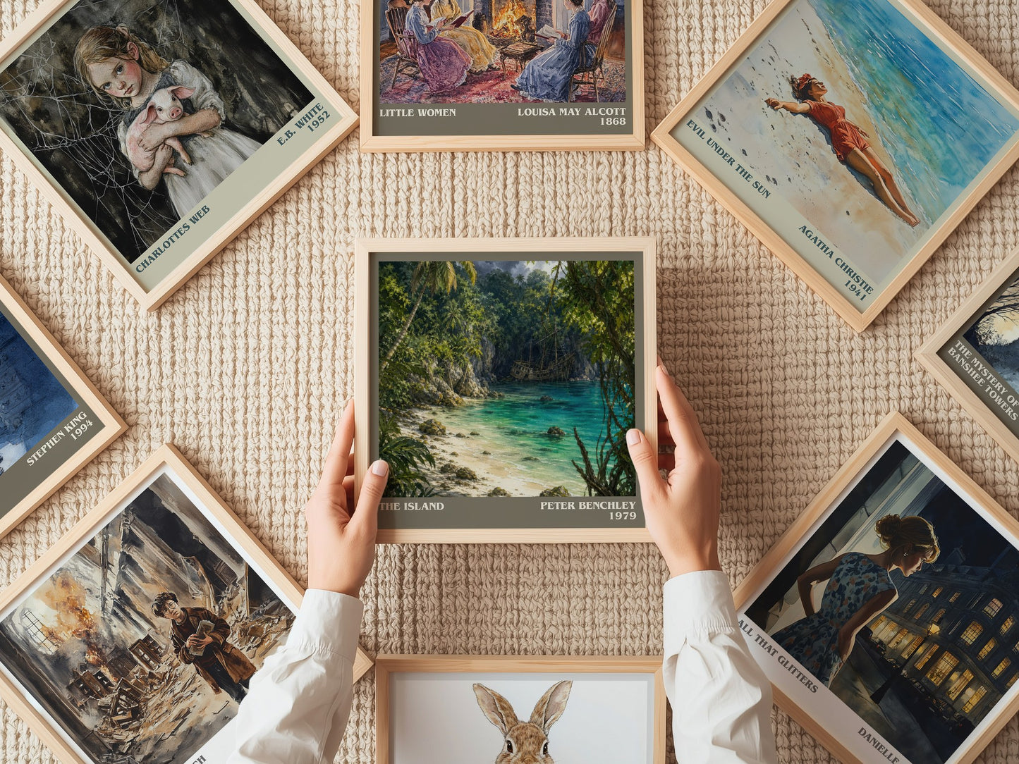 The Island literary book poster framed on wall – thriller wall art