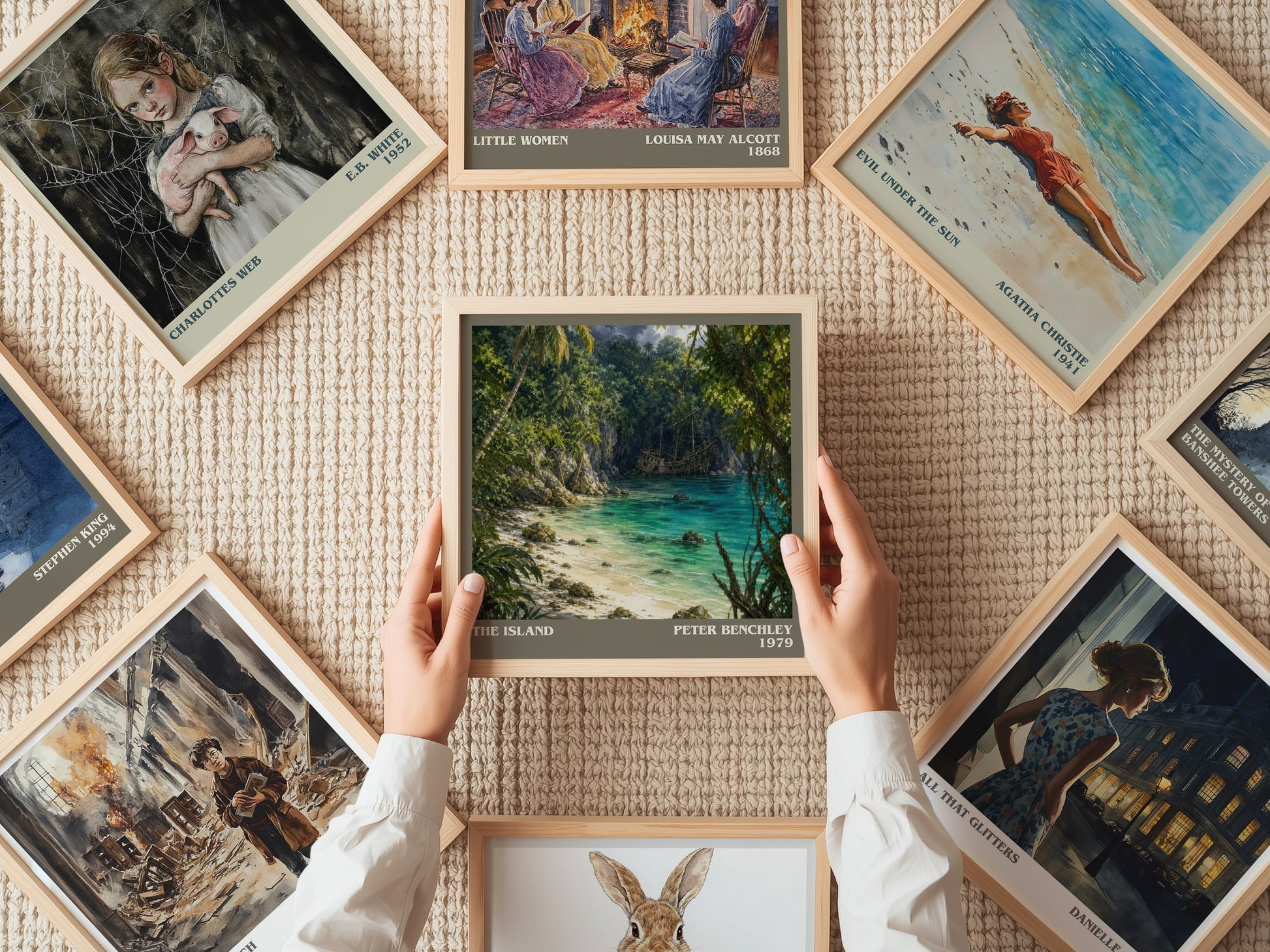 The Island literary book poster framed on wall – thriller wall art