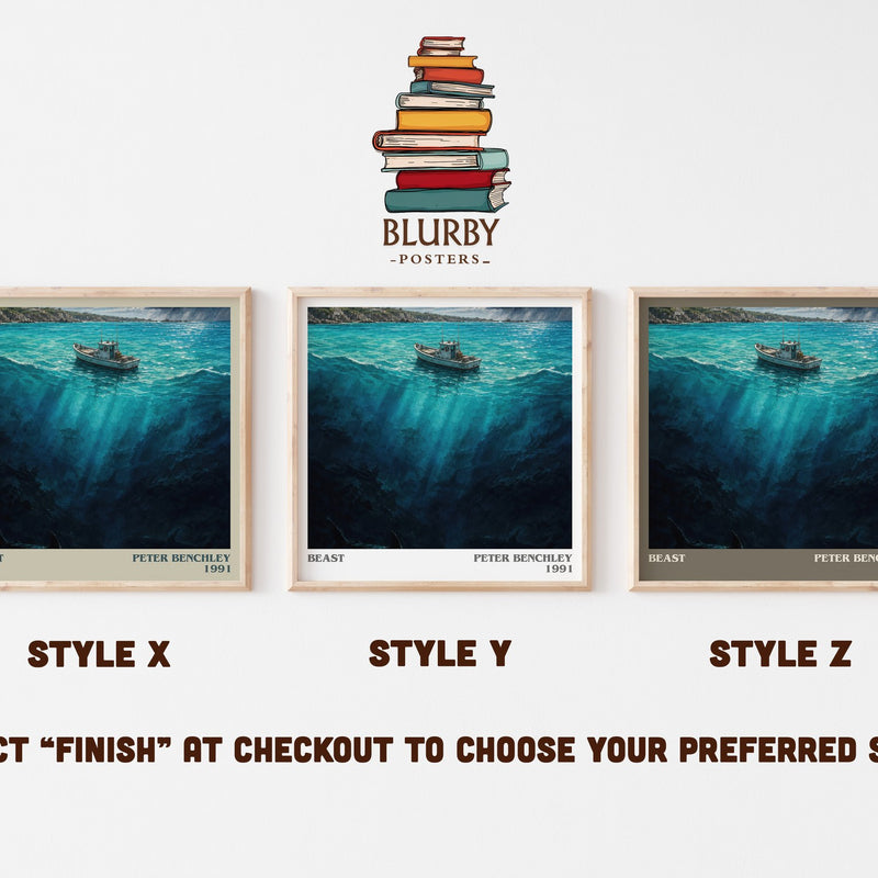 Beast literary print in frame leaning in hallway – horror wall art