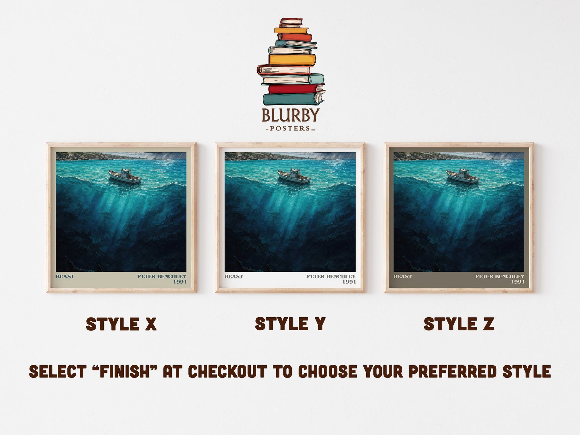 Beast literary print in frame leaning in hallway – horror wall art