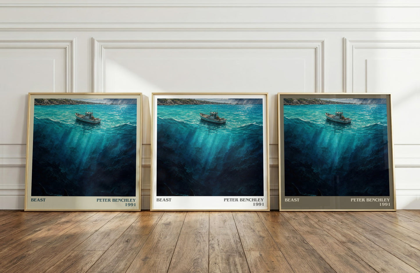 Beast literary art print colour and style options – Peter Benchley book art