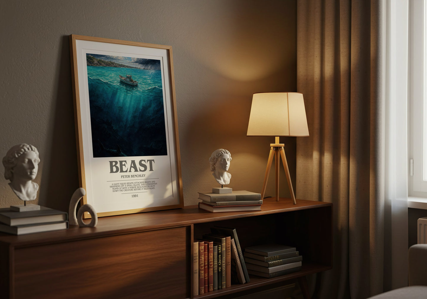 Beast bookish book poster framed on wall – horror wall art