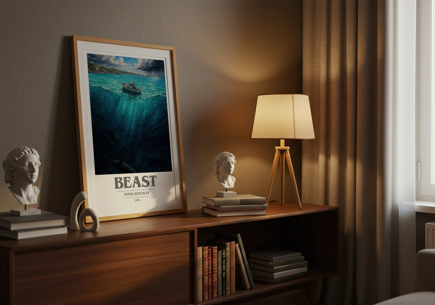Beast book cover book poster framed on wall – horror wall art