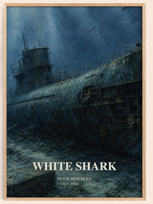 White Shark Book Watercolour Illustration by Peter Benchley
