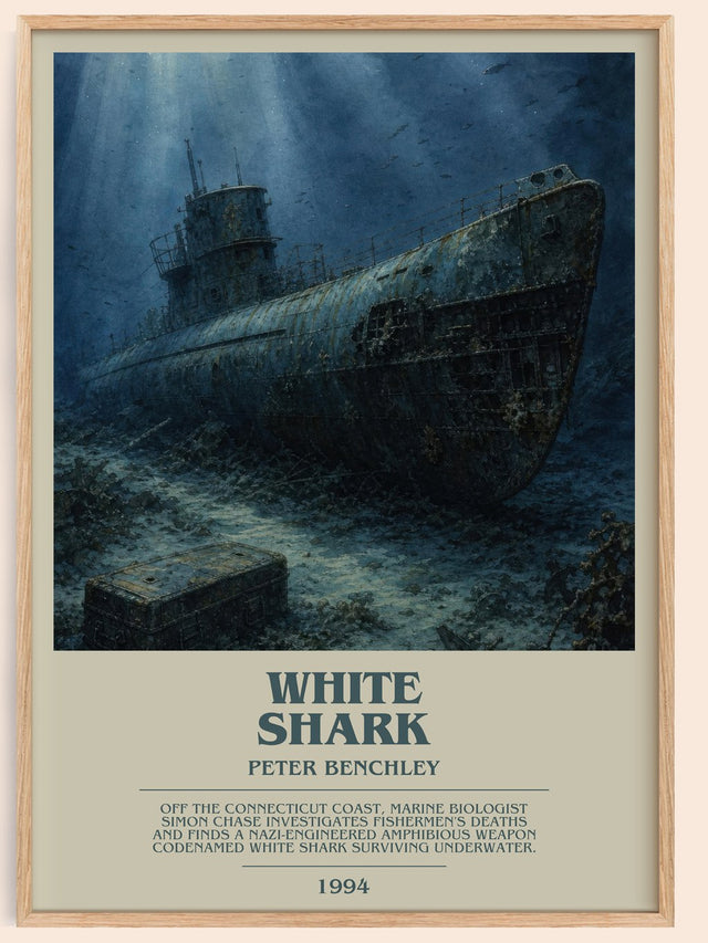 White Shark Bookish Wall Art by Peter Benchley