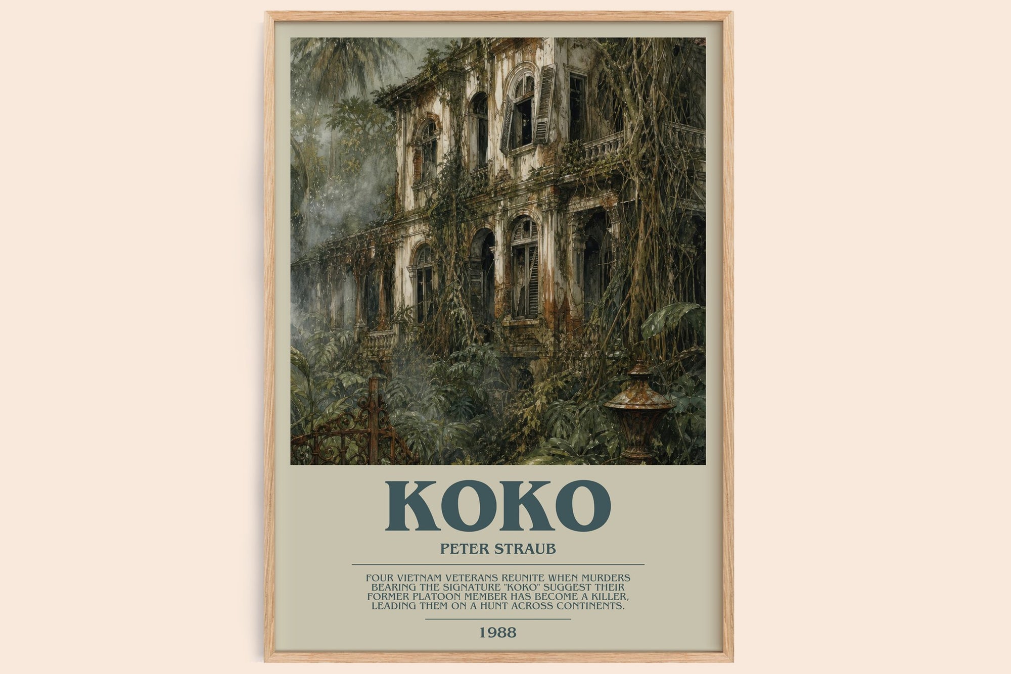 Koko bookish book poster by Peter Straub – framed literary art print