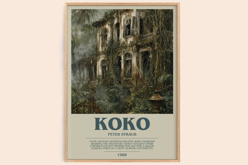 Koko bookish book poster by Peter Straub – framed literary art print