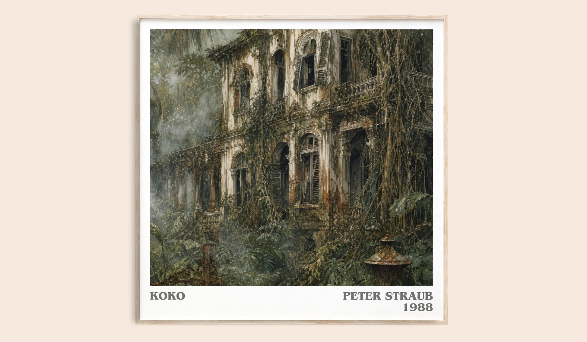 Koko literary book poster by Peter Straub – framed literary art print