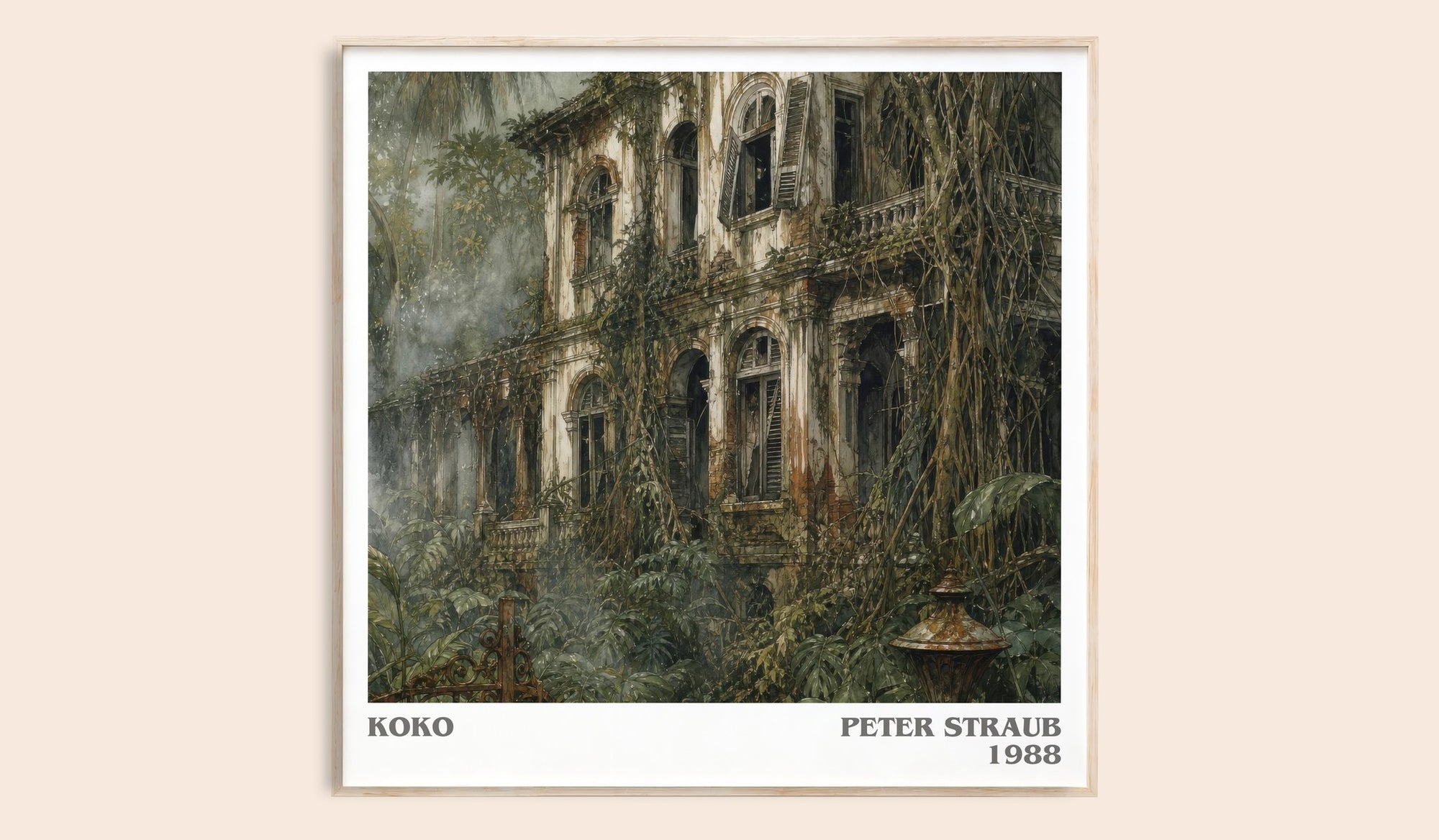 Koko literary book poster by Peter Straub – framed literary art print