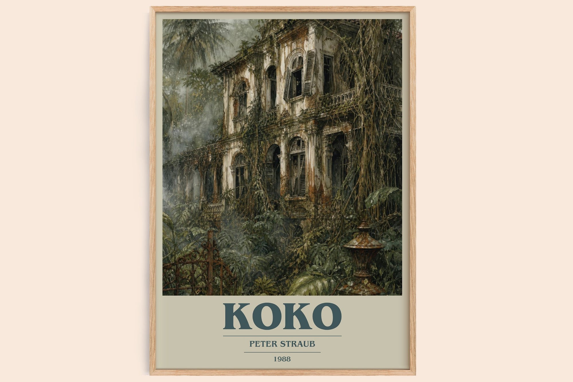 Koko book cover book poster by Peter Straub – framed literary art print